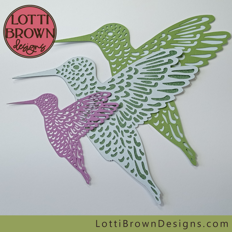 Side profile hummingbird template for Cricut