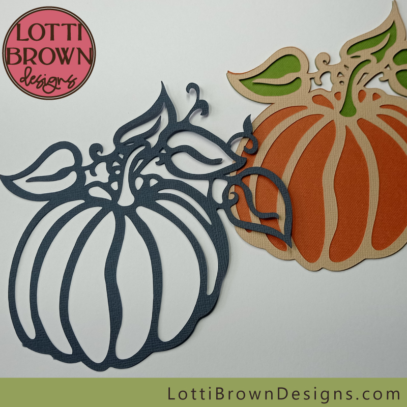 Pretty pumpkin and leaves cut template for Cricut
