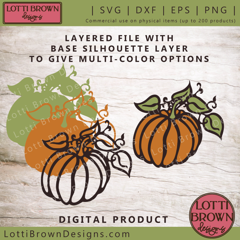 Layered pumpkin SVG file