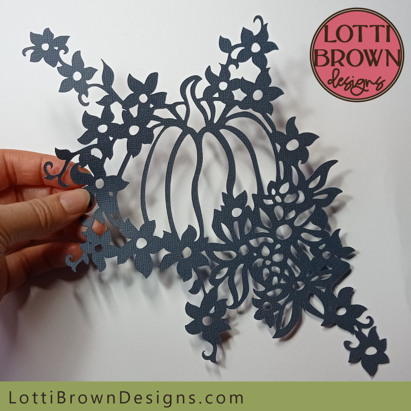 Single layer pumpkin with flowers SVG