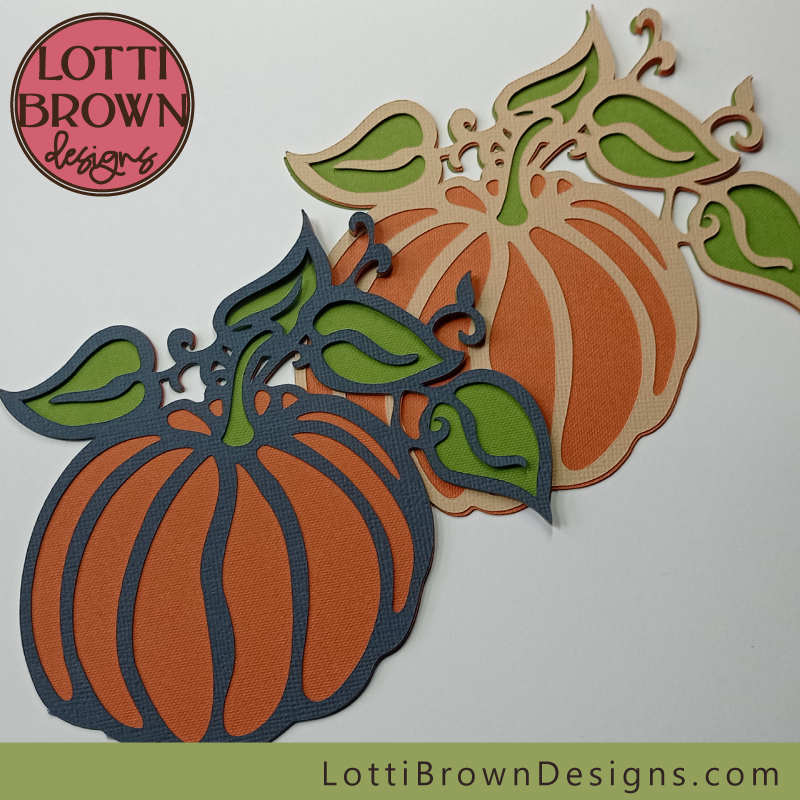 Pumpkin with leaves SVG designs for Cricut and other cutting machines