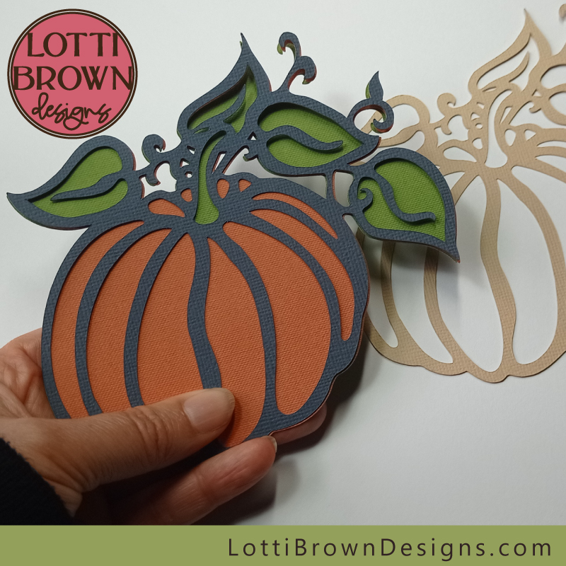 Pumpkin and leaves SVG design