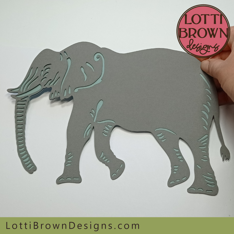 Large simple elephant template for cutting machines