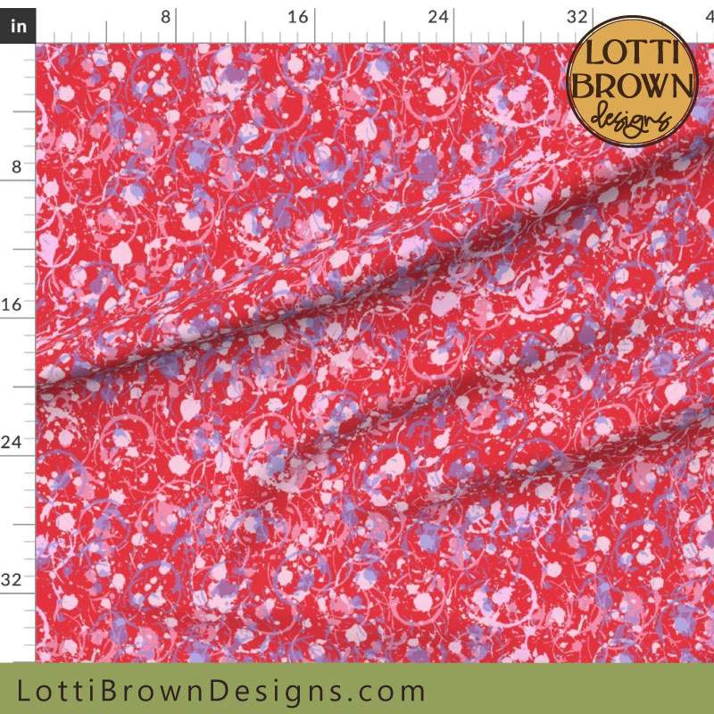 Red abstract coordinating fabric