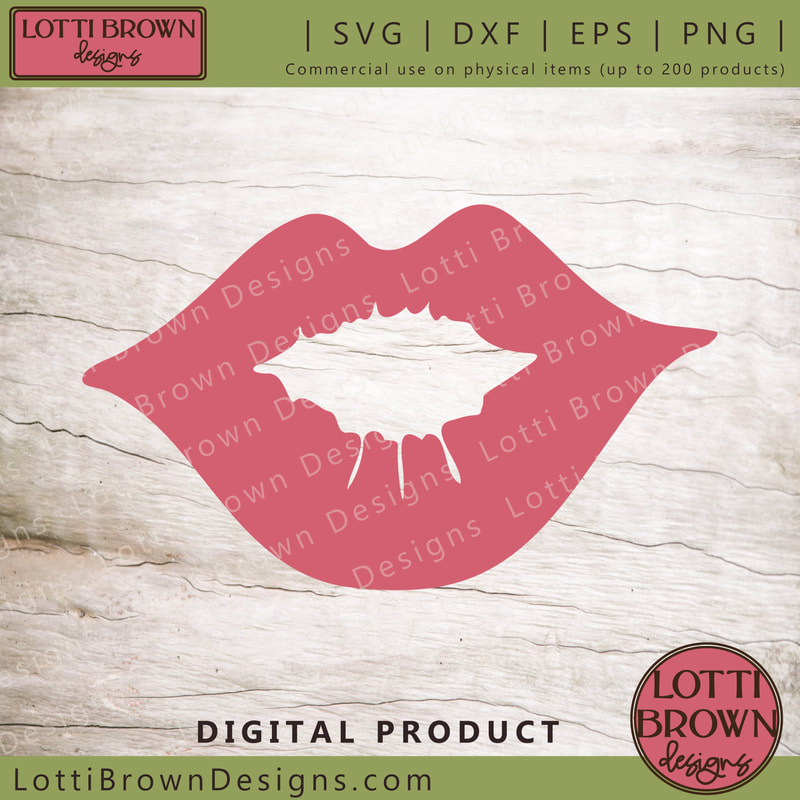 Red lips SVG cut file