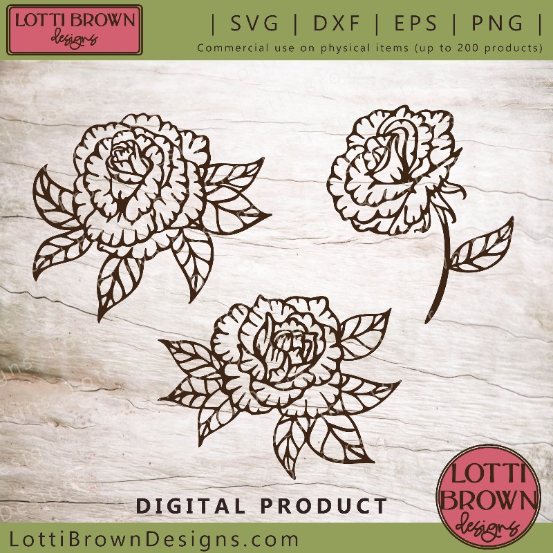 Intricate rose SVG cut files