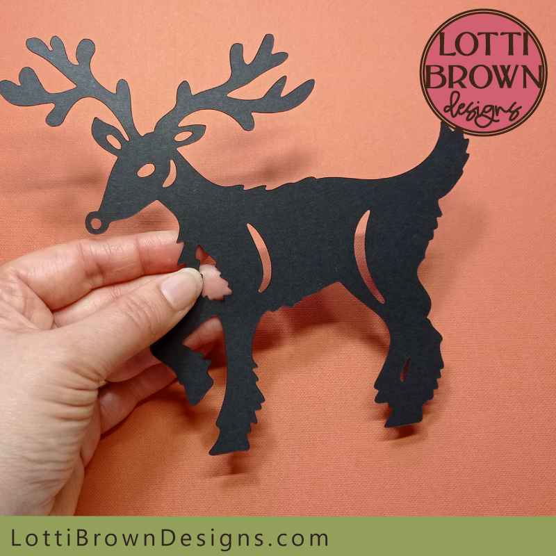 Single-layer reindeer SVG file papercut