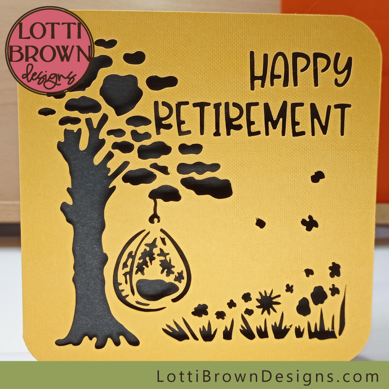 Retirement card SVG file