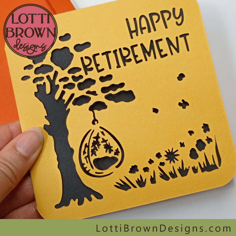 Retirement card idea for Cricut