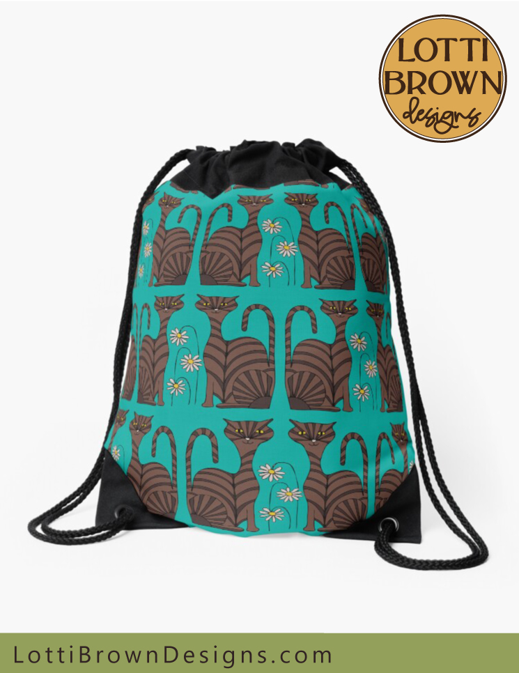 Tabby cats sports bag in teal