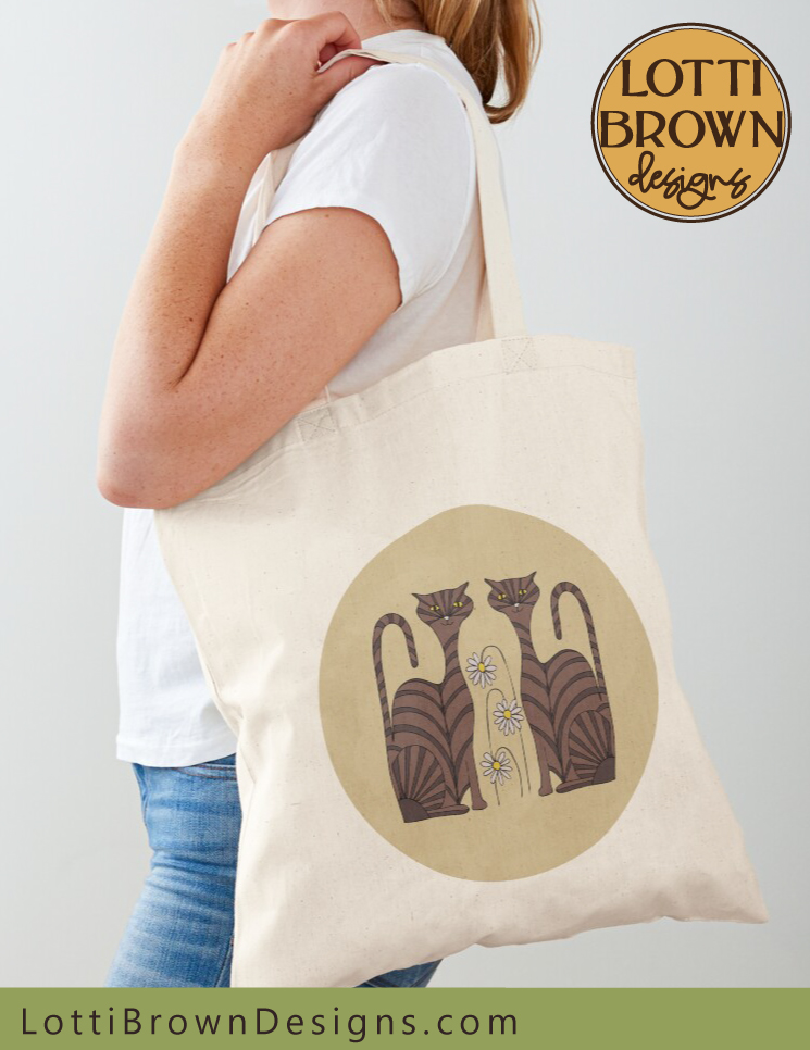 Tabby cats cotton tote bag