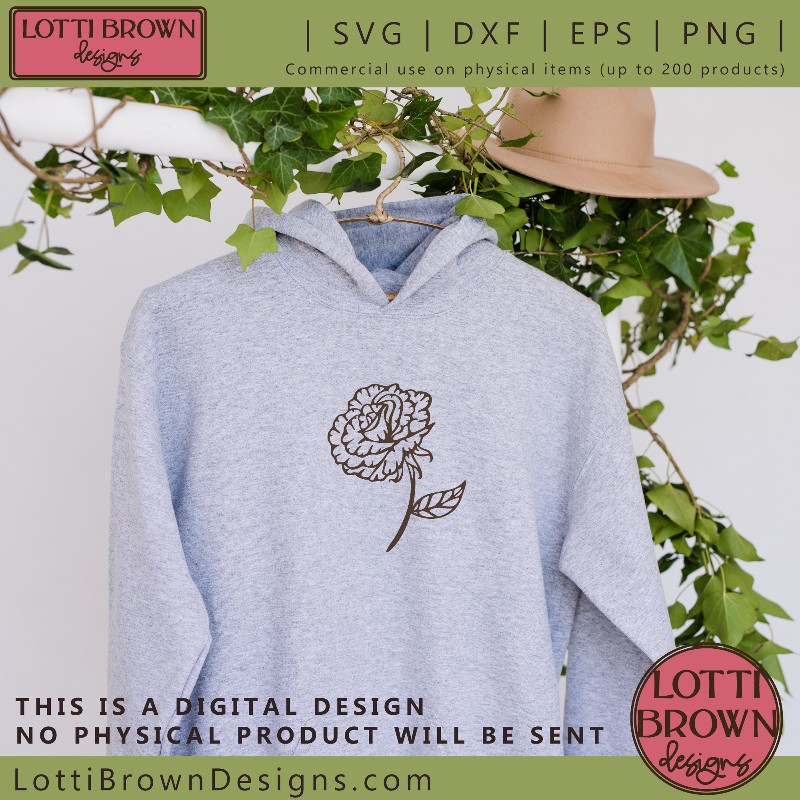 Rose sweatshirt craft idea
