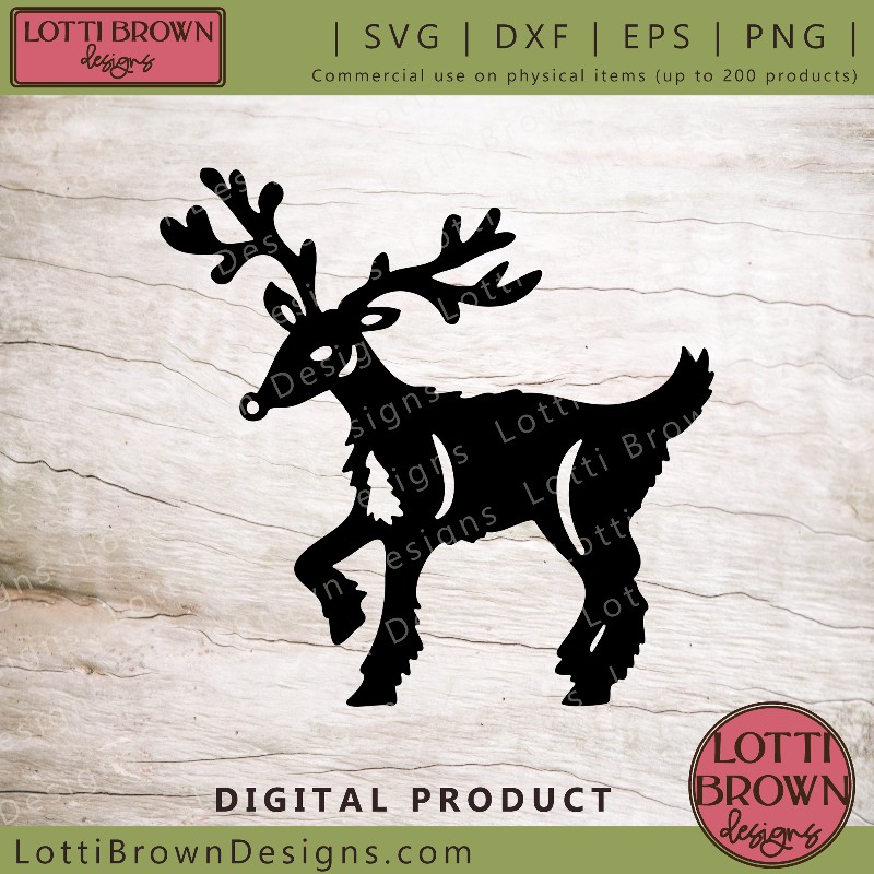 Cute reindeer SVG file for all your Christmas crafting - cut with your Cricut or similar cutting machine...