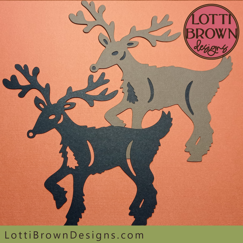 Papercut reindeer templates for Christmas crafts