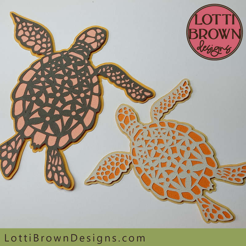 Layered sea turtle SVG file