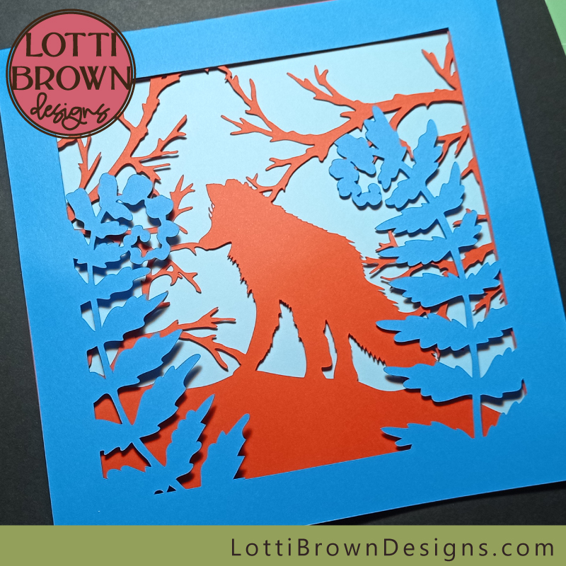 Woodland Fox Shadow Box SVG File