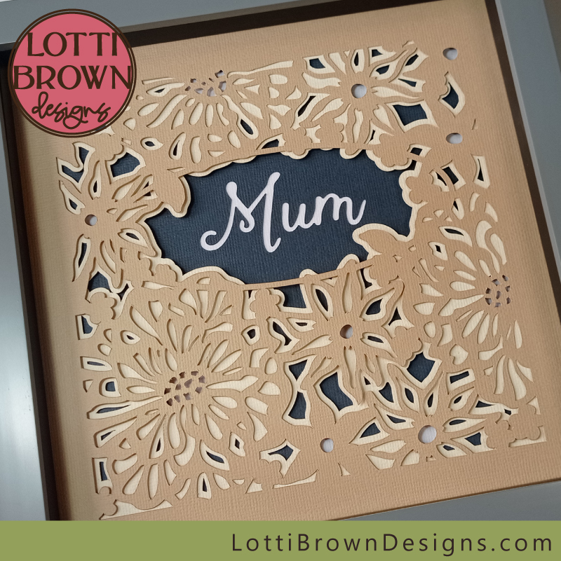 Mum shadow box craft idea for Cricut