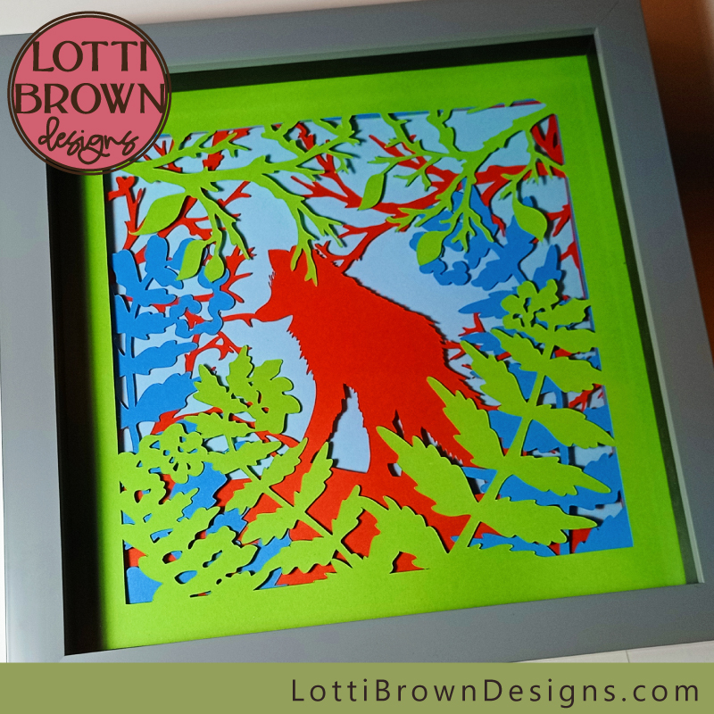 Add a box frame to complete your fox shadow box art project