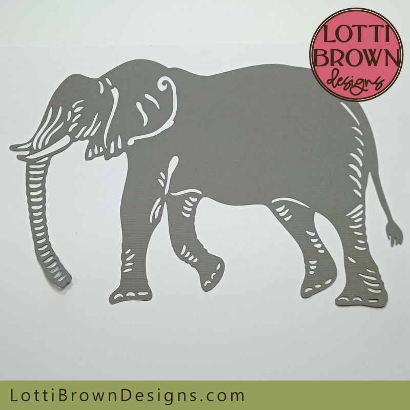 Realistic elephant design - SVG, PNG, DXF EPS