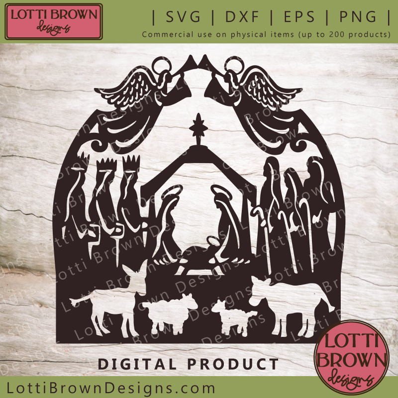 Nativity SVG, DXF, EPS, PNG - showing one layer only