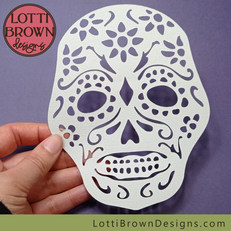 Single-layer white simple sugar skull SVG