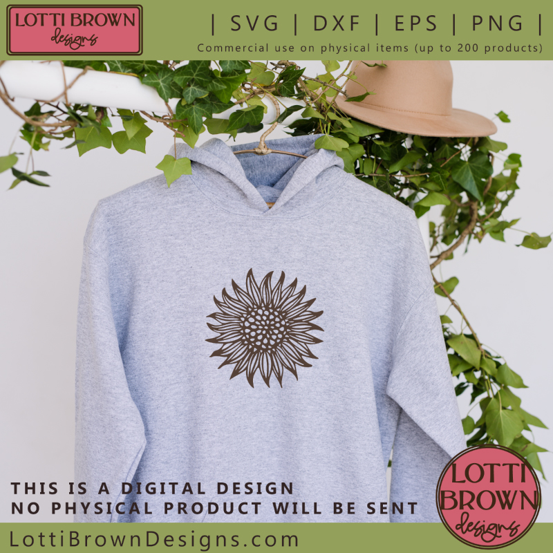 Simple sunflower SVG sweatshirt idea