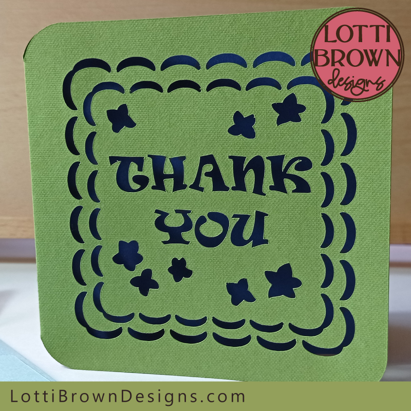 Easy to make thank you card cut file for Cricut