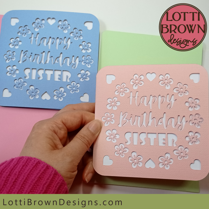 Sister birthday card template