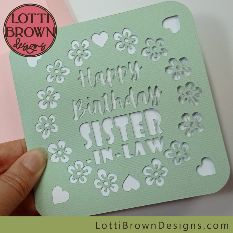 Sister-in-law card SVG template