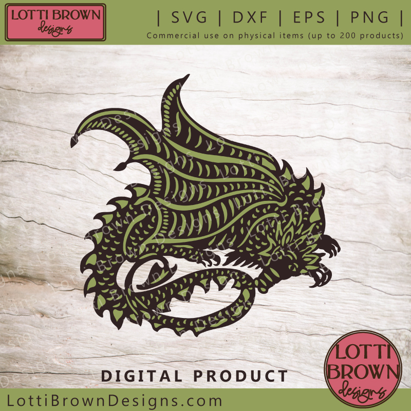 Sleeping dragon SVG file