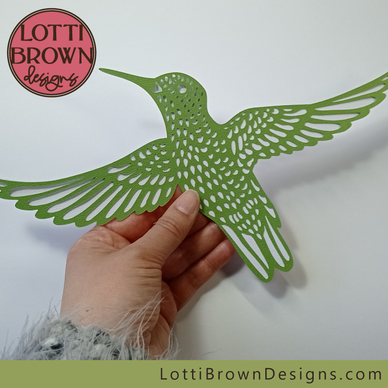 Soaring hummingbird papercut SVG