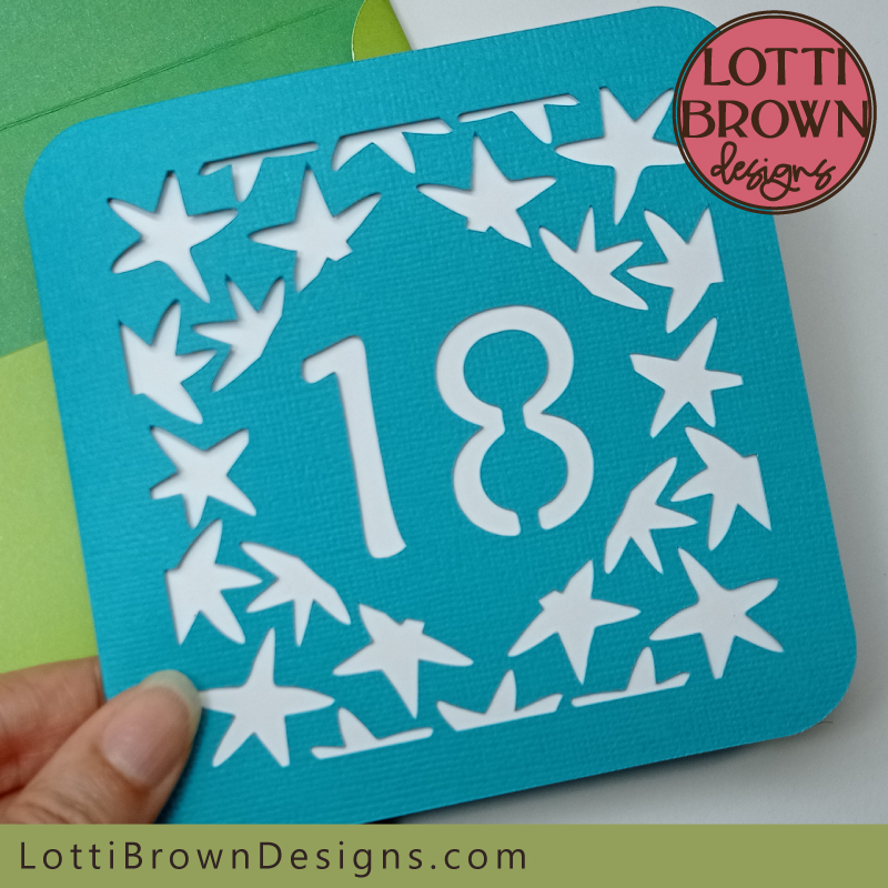 Stars 18th birthday card template