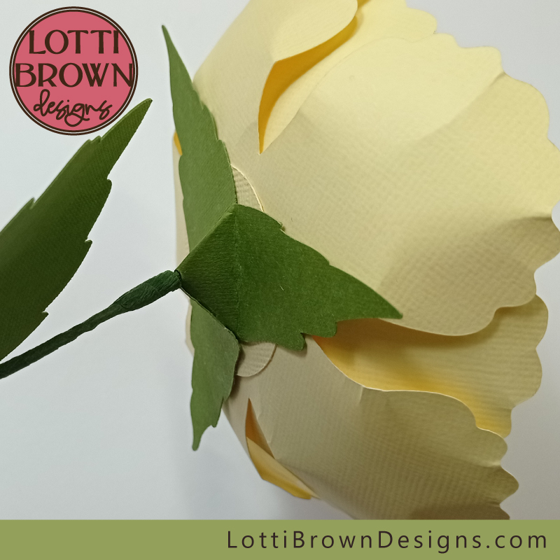 Paper flower Cricut template with stem