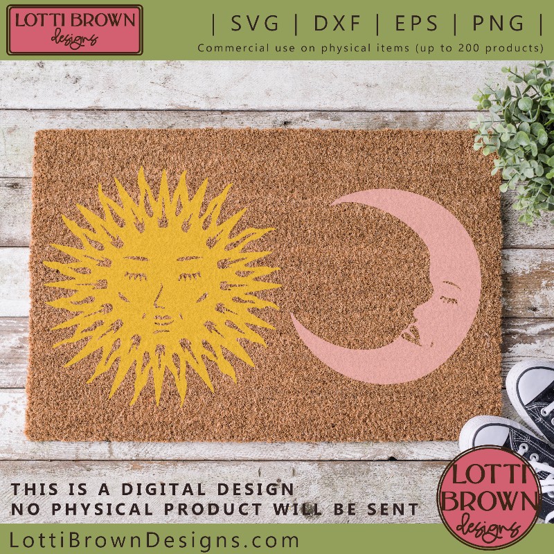 Sun and moon door mat craft idea