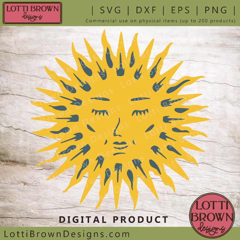 Sun face SVG file