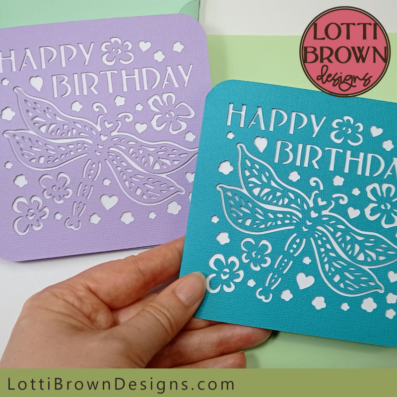 Dragonfly birthday card template