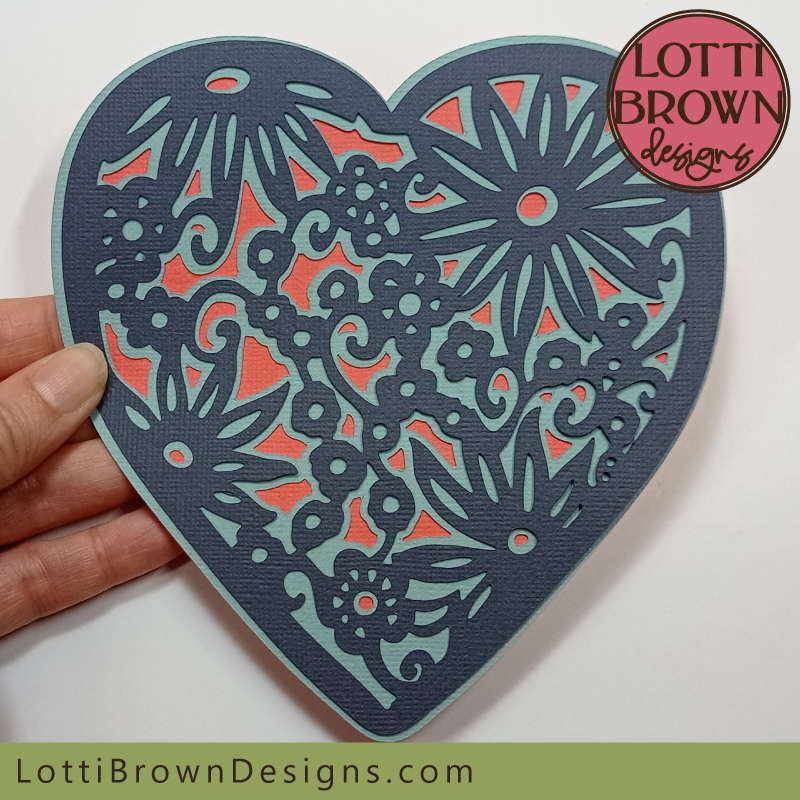 DITSY floral heart template