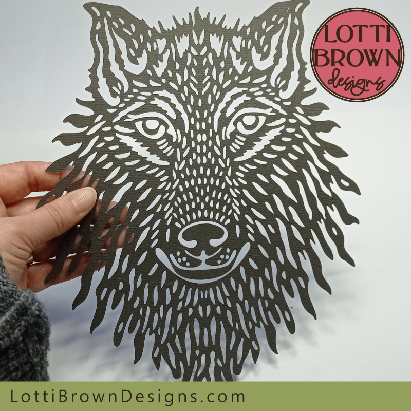 Beautiful wolf SVG template for cutting machines