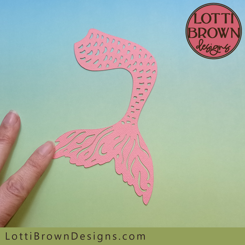 A closer look at the pink mermaid tail cut file