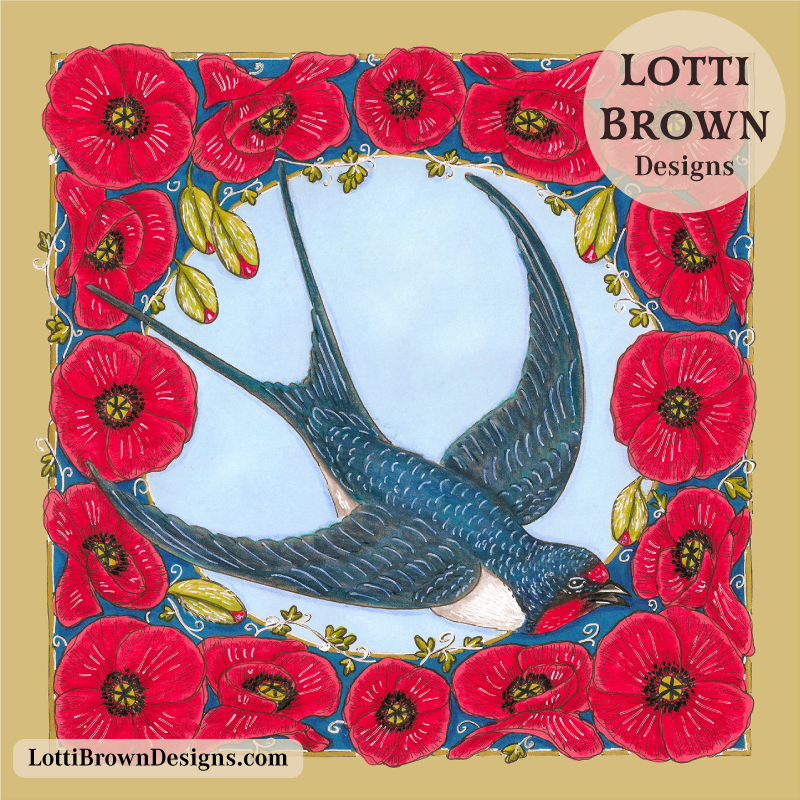 Swallow art by Lotti Brown