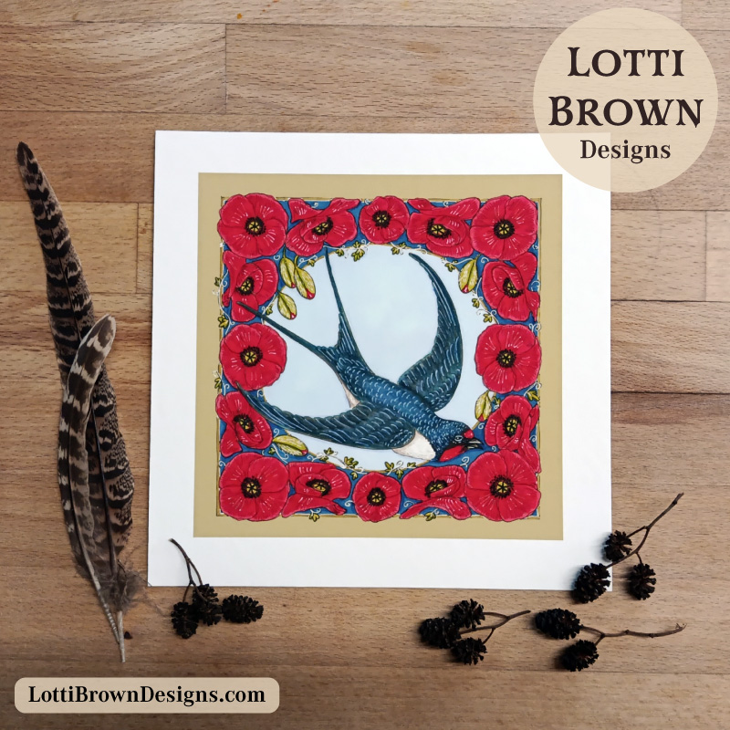 swallow art print