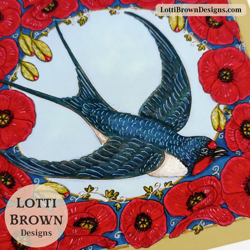 swallow art print