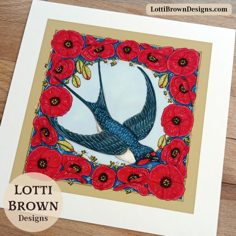 swallow art print