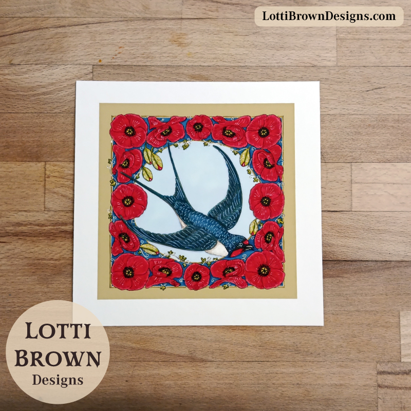 swallow art print
