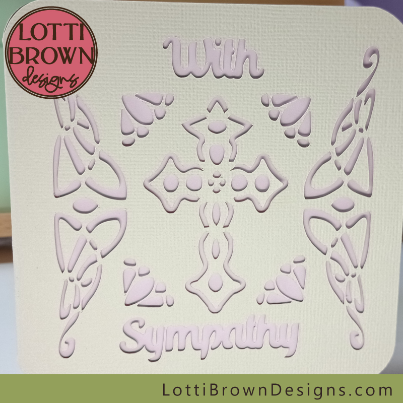 With Sympathy papercut card template for Cricut