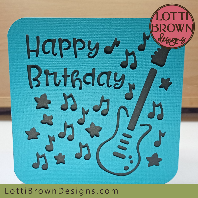 Electric guitar card SVG cut file