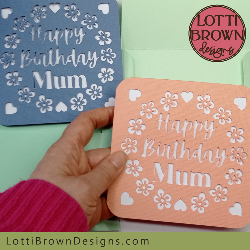 Birthday card template for Mum