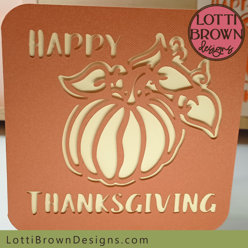 Digital download Thanksgiving card SVG template for a cutting machine