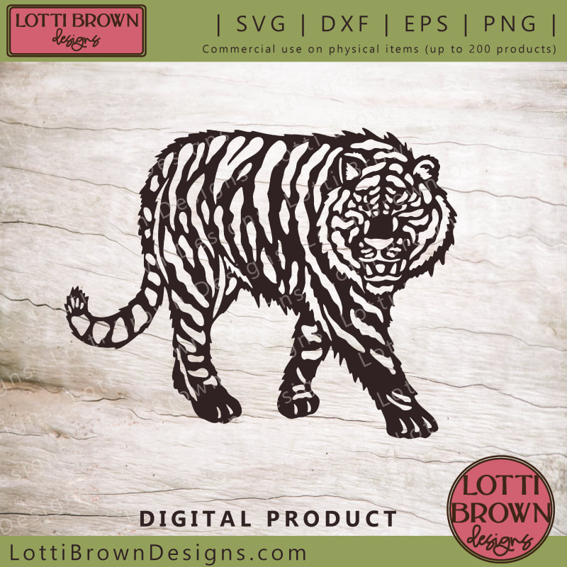 Stalking tiger SVG design