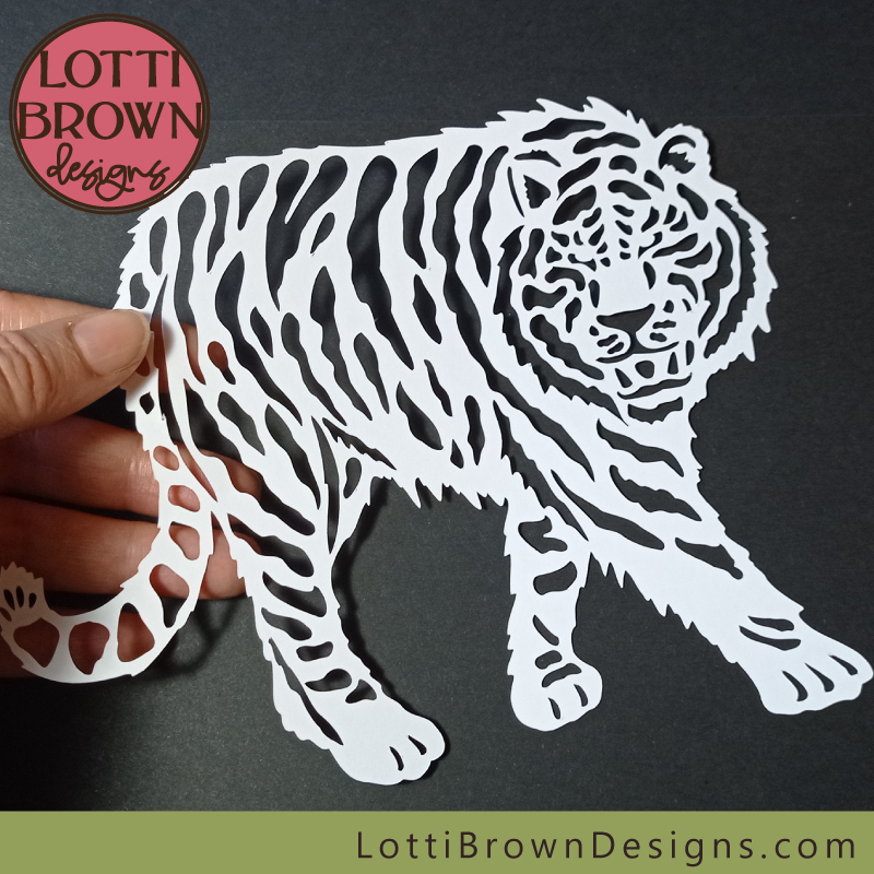 Stalking tiger SVG papercut